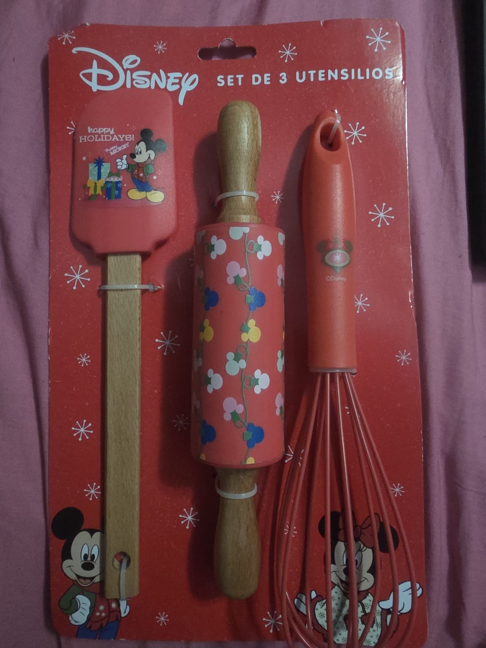 Disney Red Holiday Baking Utensil Set - 3 Piece